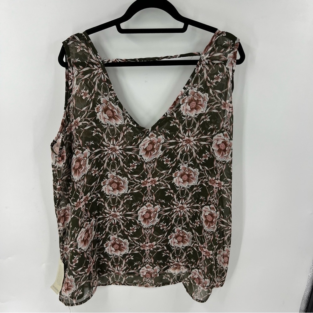 ✅ NWT LORALETTE V-NECK FLORAL SLEEVELESS TOP 2X - Picture 5 of 5